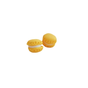 Miniature yellow resin macaron charms for DIY crafts and hair accessories decoration