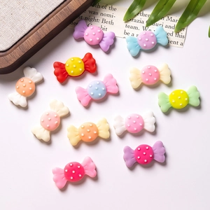 Süße Matte Harz Bonbon Anhänger Für DIY Basteln Schmuckherstellung Polka Dot Macaron Farben Flatback Dekoration Haarschmuck