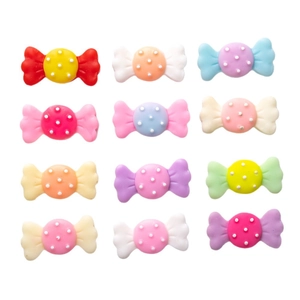 Bunte matte Harz-Bonbons mit weißen Punkten für DIY-Schmuck und Bastelarbeiten