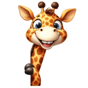 Cute cartoon giraffe wall sticker with 3D animation style for nursery wall decor