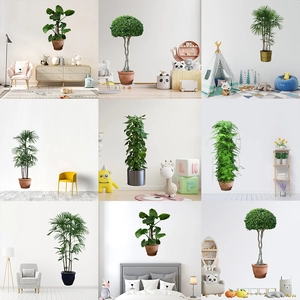 Waterproof PVC Green Plant Potted Wall Stickers Modern Nordic Style Removable Mural Decals For Living Room Bedroom Kitchen Home Decor