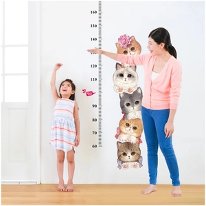 Stickers muraux chats mignons pour mesurer la taille des enfants, échelle 60-160cm