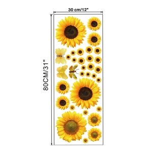 Specifiche dettagliate delle dimensioni dell'adesivo da parete girasole 30x80cm