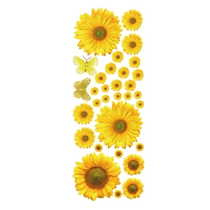 Set di adesivi murali con girasoli e farfalle per decorazione casa e cameretta