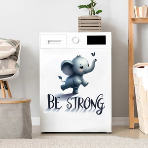 Inspirational Cartoon Elephant Wall Sticker BE STRONG PVC Waterproof Self Adhesive Mural For Kids Room Living Room Decor
