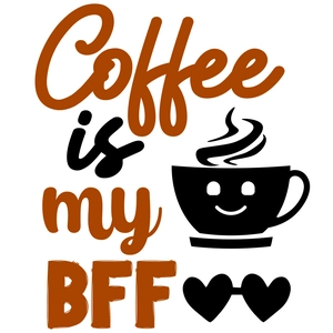 Minimalist 'Coffee is my BFF' wall sticker with a cute coffee cup and heart design