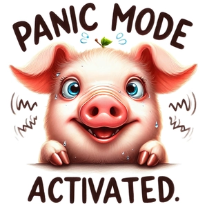 Cute pig wall sticker with 'Panic Mode Activated' text for living room decor