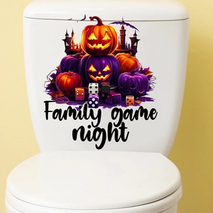 Halloween pumpkin castle waterproof PVC wall sticker for toilet and bathroom decor