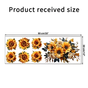 Dimensions du kit stickers muraux tournesols avec mise en page de 90x30cm