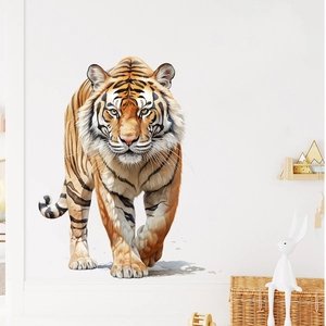 Realistic tiger wall sticker detail showing high-quality fur texture and vivid colors