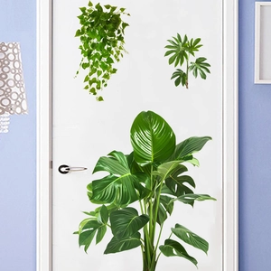 Moderne Tropische Grüne Blätter Wandaufkleber Monstera Efeu Pflanze Selbstklebende PVC Dekore Für Wohnzimmer Schlafzimmer