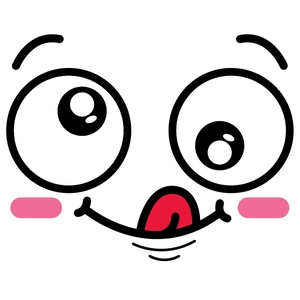 Detailed view of creative smiley face wall sticker with playful wink and tongue out