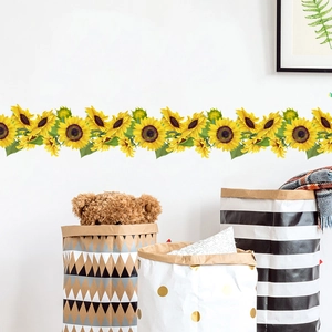 Selbstklebende Wandbordüre mit Sonnenblumen für Wohn- und Schlafzimmer Wanddekoration