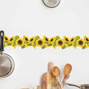 Wasserdichte Sonnenblumen-Wandaufkleber für Küchenrückwand und Sockelleisten Dekoration