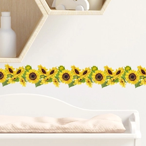 Wasserdicht Sonnenblume Wandtattoo PVC Selbstklebend Sockelleiste Aufkleber Für Wohnzimmer Schlafzimmer Küche Home Wanddeko