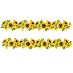 Selbstklebende Wandtattoo-Bordüre mit Sonnenblumen für Wohn- und Schlafzimmerdeko