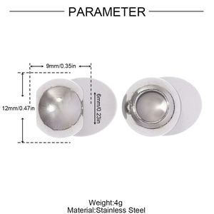 Polished stainless steel 12mm spacer bead with 6mm large hole for DIY jewelry