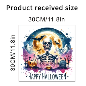Waterproof Halloween wall sticker set with pumpkins and ghosts, sized 30x30cm