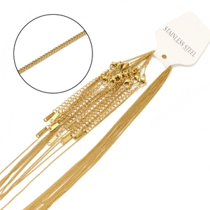 Collana in acciaio inossidabile placcato oro 18k con chiusura a moschettone e catena