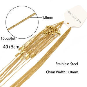 Catena in acciaio inossidabile placcata oro 18k 40cm con estensione 5cm e chiusura