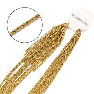 Elegante collana a corda in acciaio inossidabile placcato oro 18k con chiusura a moschettone