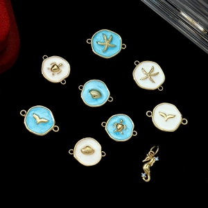 Marine-Themen-Goldanhänger mit Seesternen, Schildkröten und Seepferdchen für DIY-Schmuck