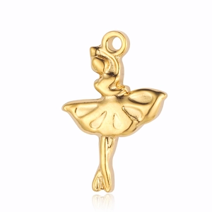 Gros plan détaillé d'un pendentif ballerine doré avec finitions métalliques pour bijoux DIY