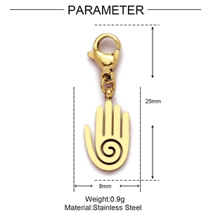 Diagramme technique détaillé d'un pendentif palmier doré de 25mm avec cotes et poids