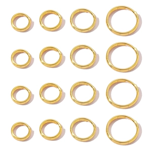 Anneaux Brisés en Acier Inoxydable 304 Plaqué Or 18K Anneaux de Jonction Doubles Pour DIY Fabrication Bijoux Accessoires