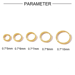 Anneaux brisés en acier inoxydable doré 18K pour bijoux en plusieurs tailles