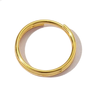 Anneau fendu double en acier inoxydable plaqué or 18K pour bijoux DIY et porte-clés