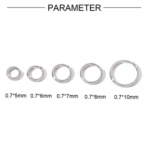 Titanium stalen splitringen van 5-10mm voor DIY sieraden en sleutelhanger accessoires
