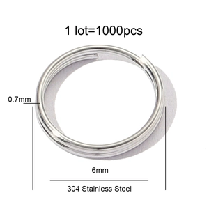 Detail van 6mm 304 roestvrijstalen dubbele ringen met een draaddikte van 0,7mm voor DIY