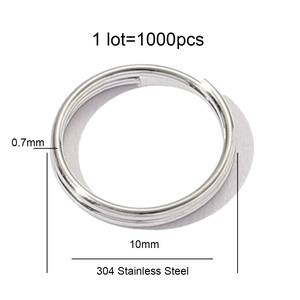 Details van 10mm rvs splitringen met 0,7mm draad voor het maken van sieraden en DIY