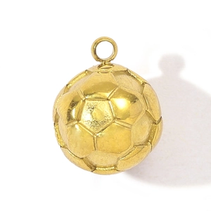 Golden football pendant necklace in french retro style made of durable stainless steel