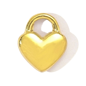 Close-up of heart-shaped gold-plated stainless steel pendant with polished finish