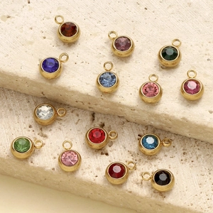 Pendentifs pierres de naissance en acier doré pour la fabrication de bijoux DIY collier