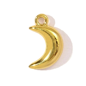 Pendentif croissant de lune doré poli en acier inoxydable pour création de bijoux