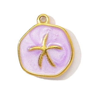 Goldener Seestern Anhänger mit lavendelfarbenem Emaille für DIY Halsketten und Armbänder