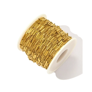 Goldene Edelstahl-Zylinderkette auf Spule für DIY-Schmuckherstellung im Bulk