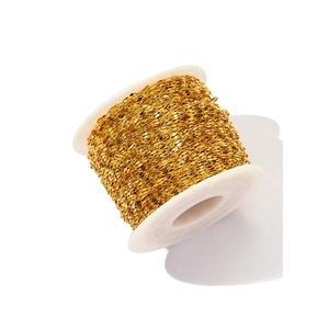 50m Rolle glänzende goldene Edelstahl Panzerkette auf weißer Spule für DIY Schmuck