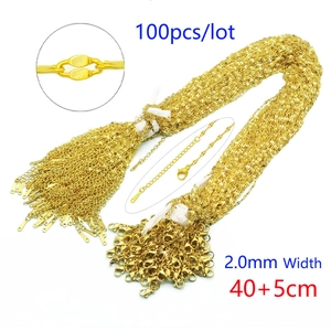 Set da 100 collane in acciaio inossidabile placcato oro 18k con dettagli di moschettone