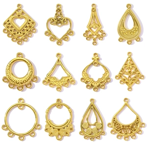 French Geometric Fan Shape Heart Stainless Steel Pendants Connectors DIY Earring Necklace Jewelry Making Findings For Women Jewelry Accessories