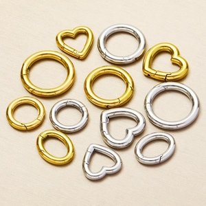 Fermoirs à ressort variés en acier inoxydable doré et argenté pour bijoux DIY
