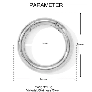 Fermoir rond en acier inoxydable de 14mm pour la fabrication de bijoux DIY et colliers