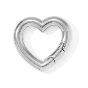 Fermoir mousqueton cœur en acier inoxydable poli pour connecteur de bijoux