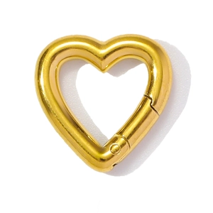 Fermoir anneau à ressort doré en forme de cœur pour bijoux DIY et colliers