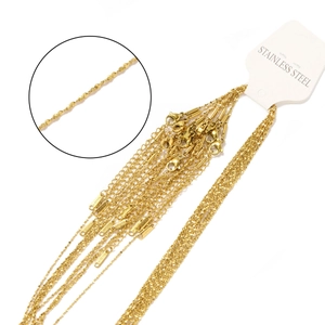 Collane in acciaio inossidabile placcato oro 18k con chiusura a moschettone e tag