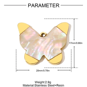 Colgante mariposa de estilo vintage francés en acero inoxidable para joyería DIY