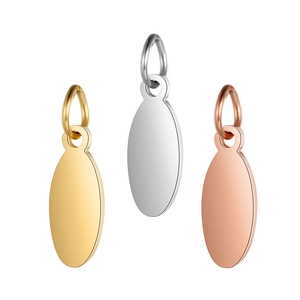 Mirror Polished Stainless Steel Oval Pendants For Jewelry Making DIY Blank Metal Charms For Necklace Bracelet Accessories